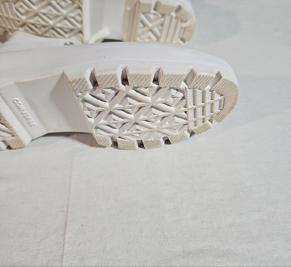 Converse White Size 7 High-Top Leather Lug Sole Sneakers - Picture 11 of 13